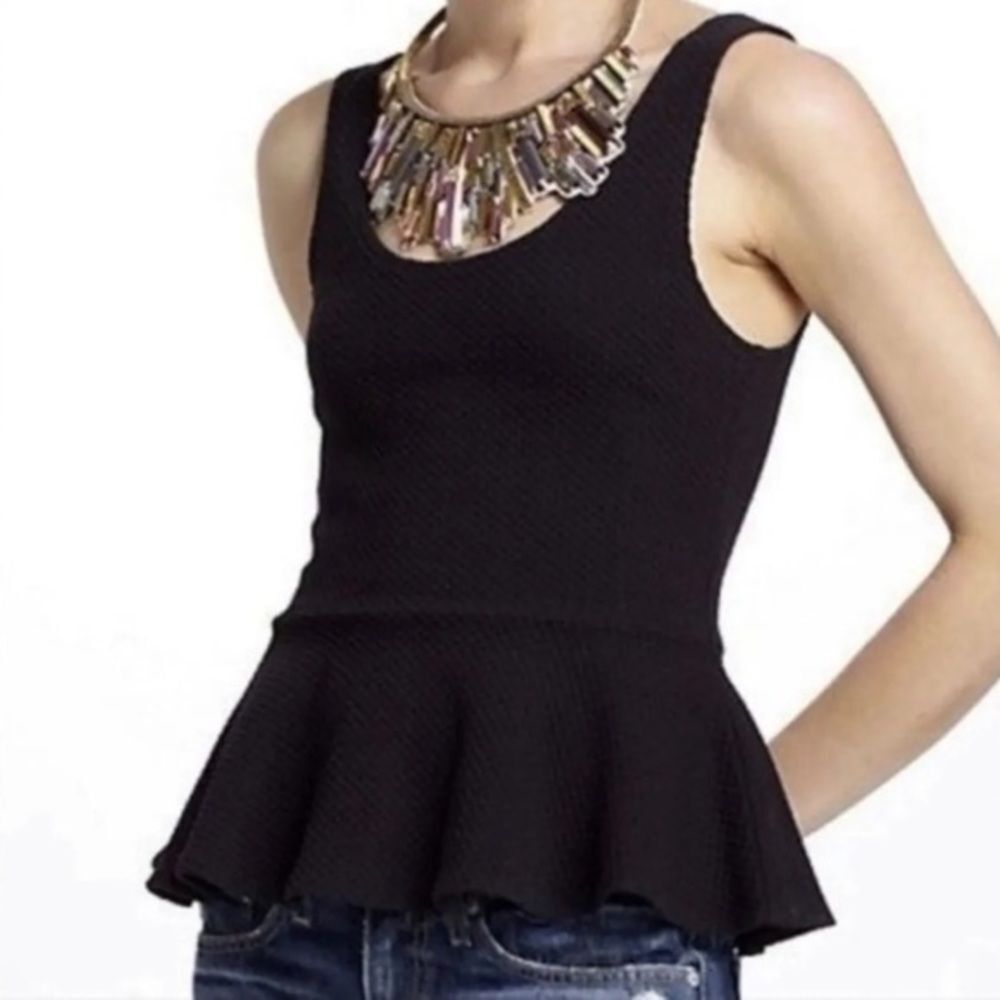Anthropologie X Ganni peplum top tank black size m